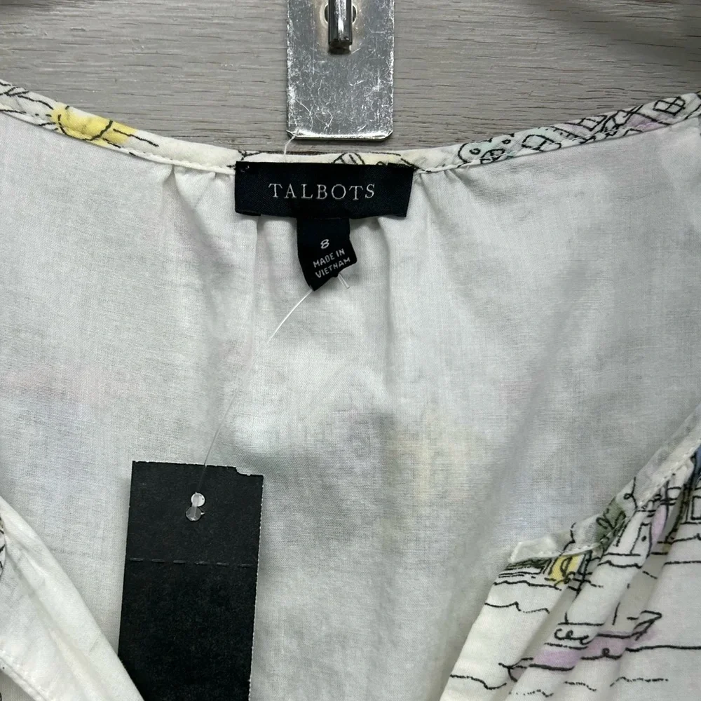 Talbots Cream Sundress with Flutter Sleeves - Picture 4 of 13